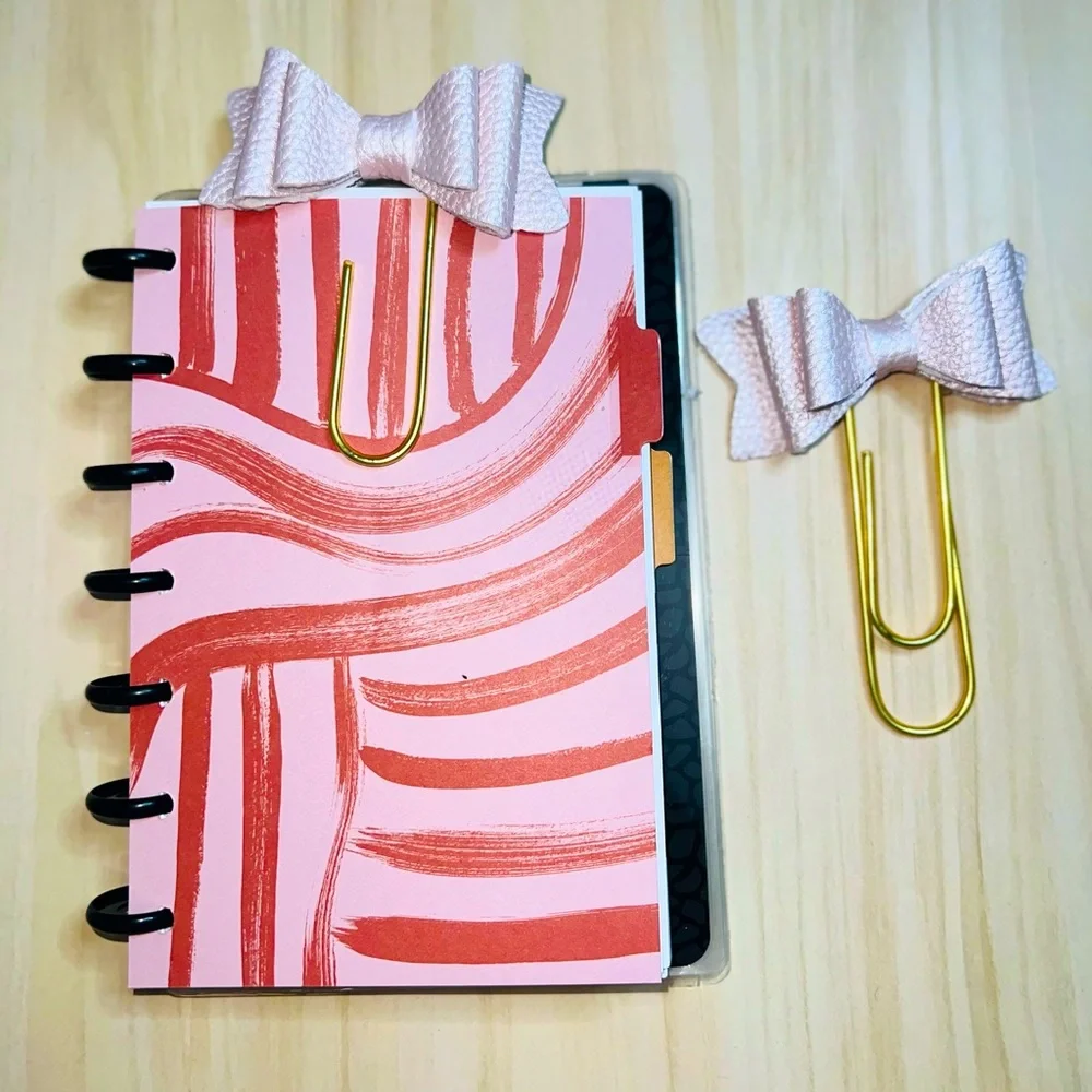 Happy planner Bow paper clips Jumbo size 2 pcs pink blush